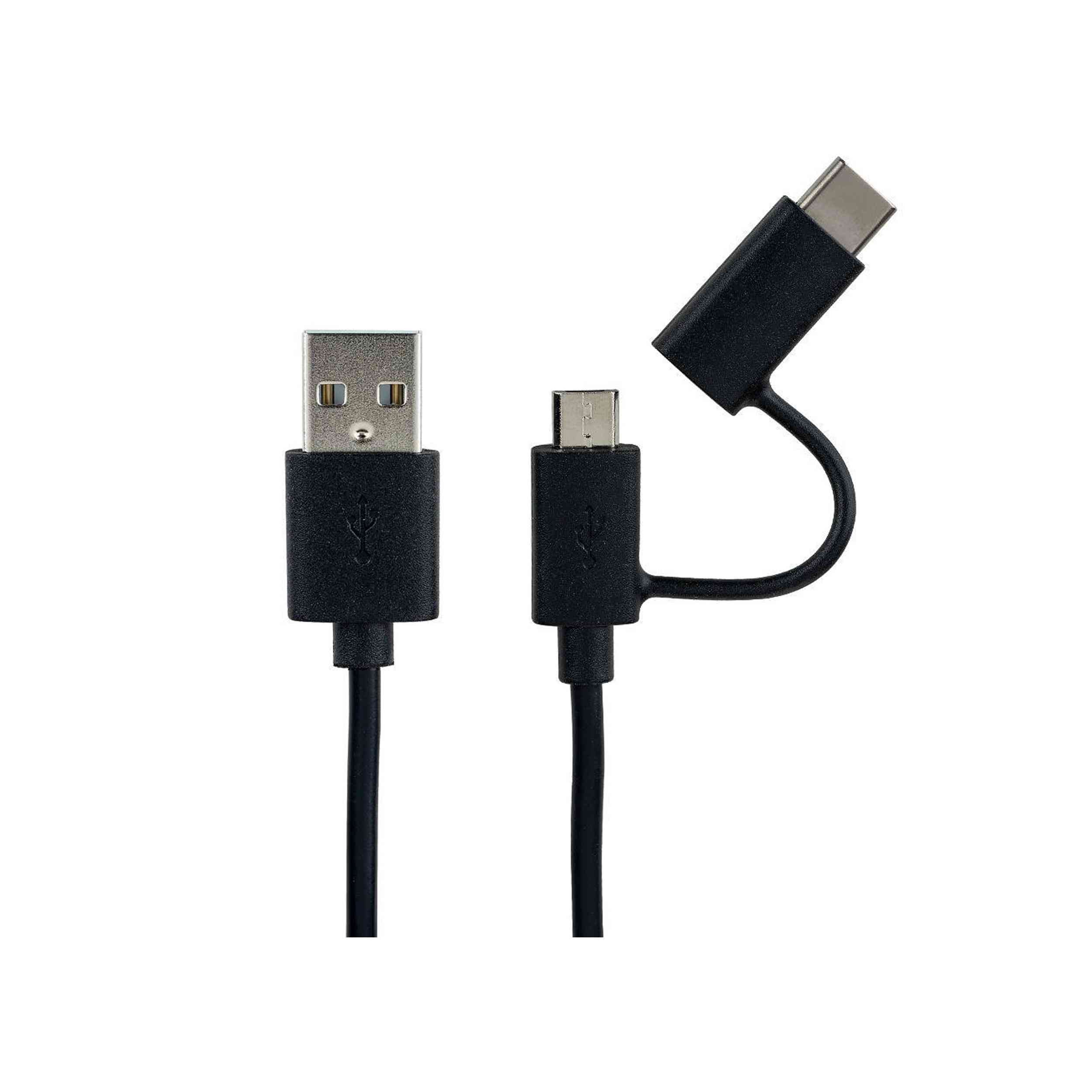 Travel Blue 2 In 1 Cable - Micro Usb And Type C