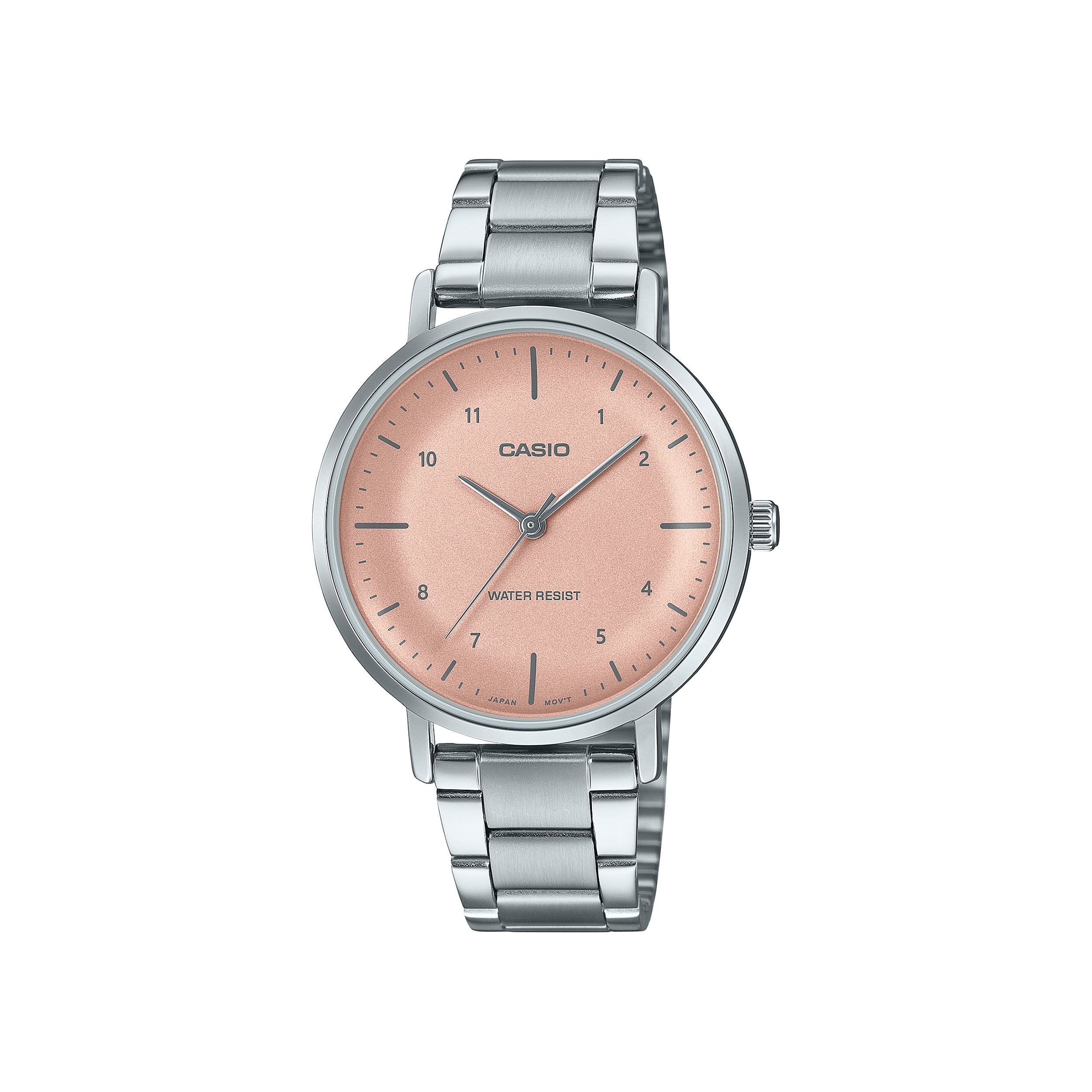 Analog ladies' watch stainless steel bracelet pink dial
